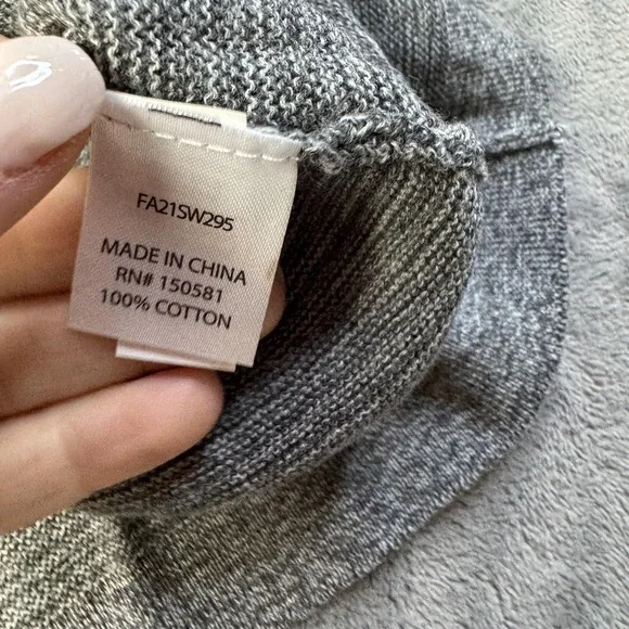 Flag & Anthem Sweater Mens Medium Gray 1/4 Zip Pullover Cotton FW22 Casual - Picture 8 of 12